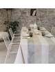 Le Jacquard Français Fleurs Gourmandes coated tablecloth craie/chalk