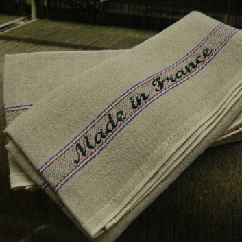2 cotton linen tea towels Charvet Made in France