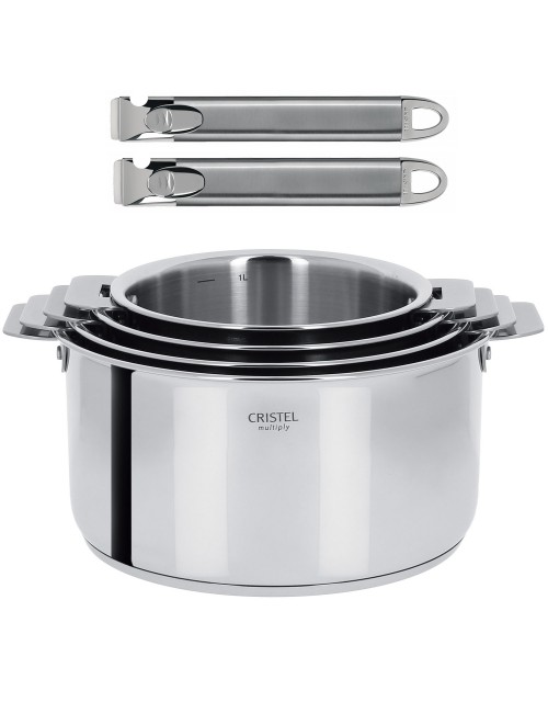 CRISTEL set 4 Casteline Cristel 2 handles - 3 finishes