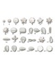 Set of 26 stainless steel fine sockets, for decoration purposes