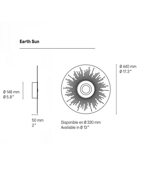 CVL Earth Sun Wall Lamp - 2 sizes 4 colors
