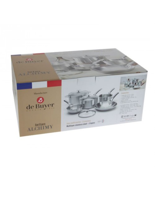 De Buyer Alchimy set 8-piece Frying Pan Saute Pan Saucepan and Stewpot