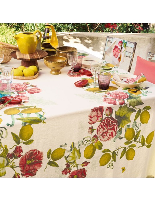 Garnier Thiebaut Citrons de Menton linen tablecloth - 4 sizes