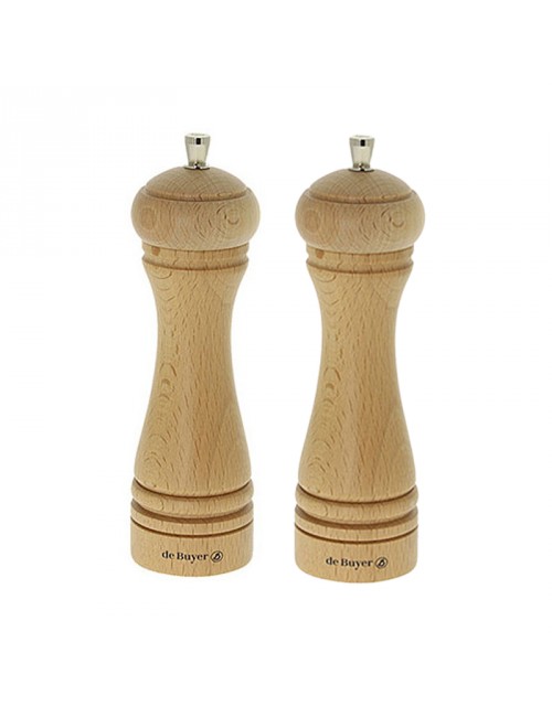 De Buyer Wooden Salt and Pepper Mills 18cm Java
