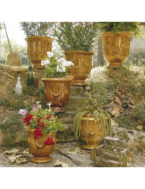 Terre Figuière Anduze vase enamelled honey  - 4 sizes
