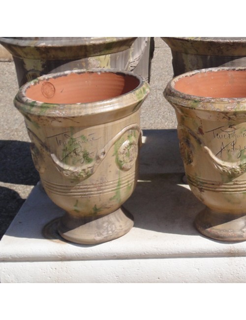 Terre Figuière Aged enameled Anduze vase Antique - 4 sizes