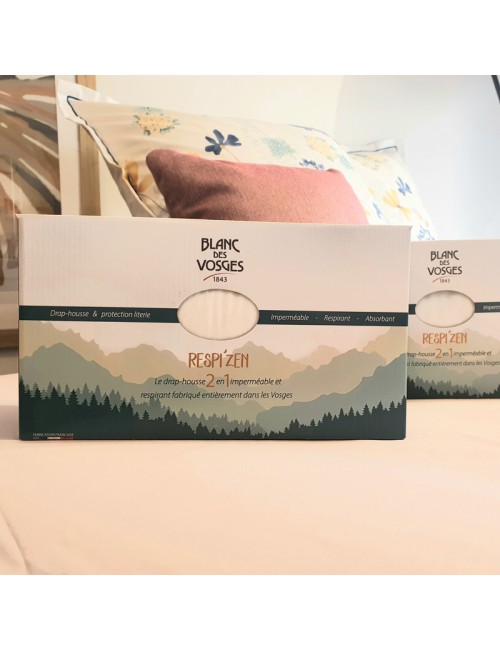 Blanc des Vosges Respi'Zen fitted sheet - 8 colors 9 sizes