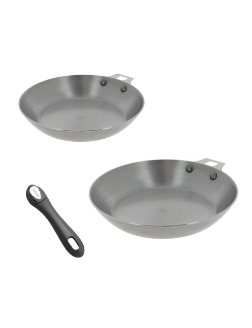 De Buyer Mineral B removable frying pan set of 2 pans