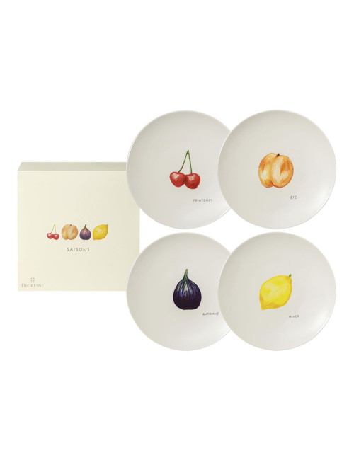 Degrenne Box of 4 plates Saisons Fruits
