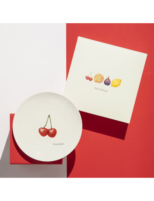 Degrenne Box of 4 plates Saisons Fruits