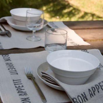 6 placemats Bon Appétit Charvet 100% linen - 9 colors