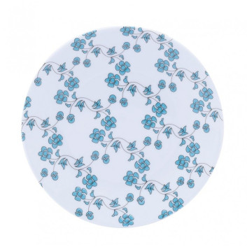 Deshoulières 6 blue flowers plates - 4 sizes