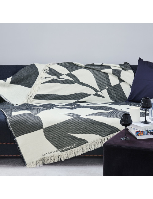 Garnier Thiebaut Black and White Versus Throw Blanket
