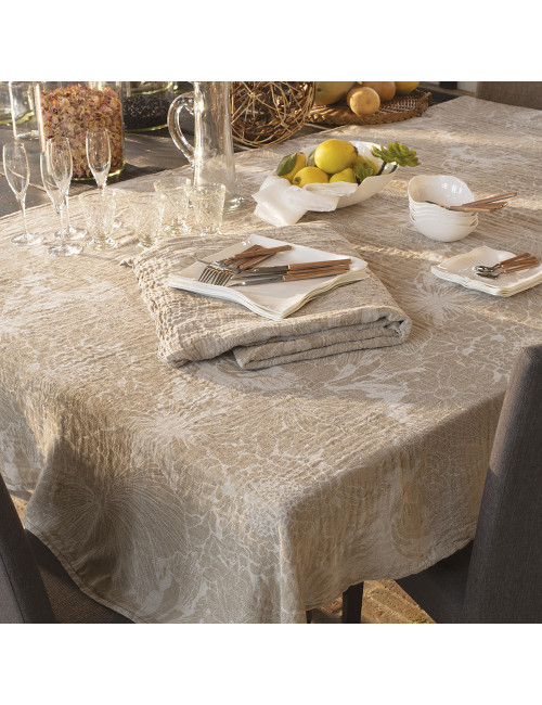 Garnier Thiebaut Mille Bloom Tablecloth natural - 2 sizes
