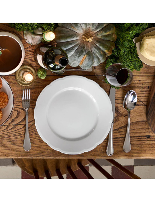 Degrenne 6 White Reminiscence Plates - 3 sizes