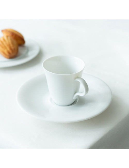 DEGRENNE 6 cups and saucers SD One white - 2 sizes