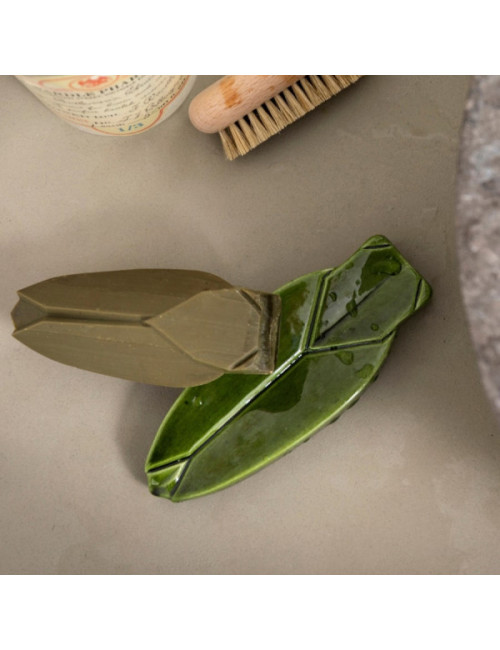 Monochromic ceramic cicada soap dish - 2 colors