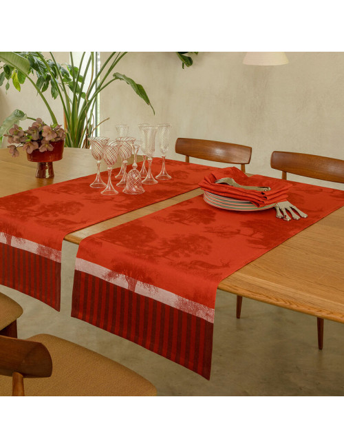Le Jacquard Français Table runner Souveraine Linen - 3 colors