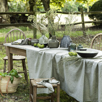 Turpault CHAMBRAY tablecloth 100% linen - 4 colors