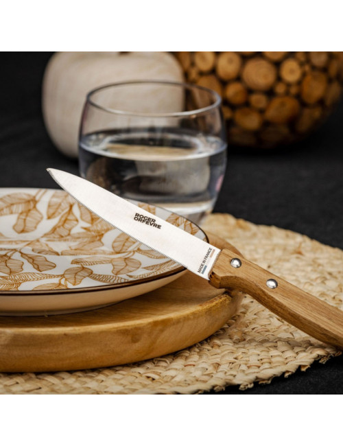 Roger Orfèvre Box of 6 oak steak knives - 2 finishes