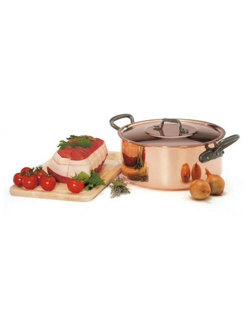 Smooth copper cocotte with lid Baumalu - 4 sizes