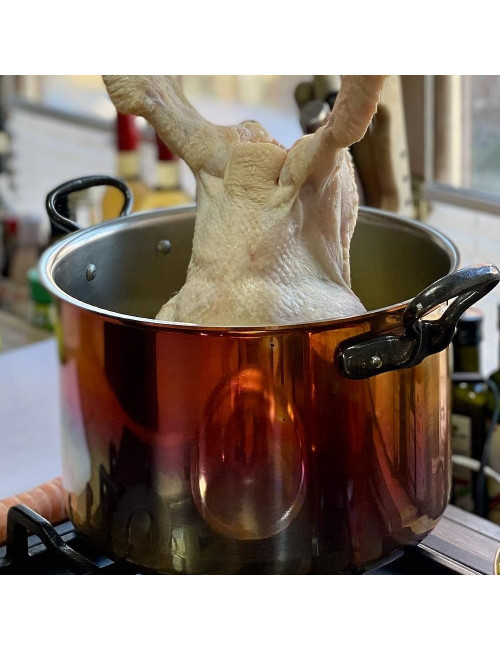 Smooth copper stockpot 24cm with lid Baumalu