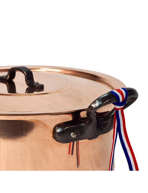 Smooth copper stockpot 24cm with lid Baumalu