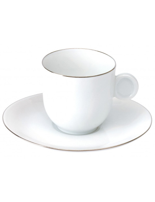 Deshoulières Galet Platine 6 cups and saucers - 2 capacities
