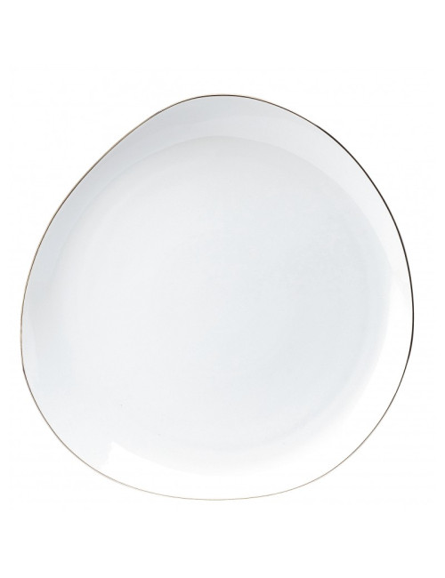 Deshoulières platinum pebble Galet platine flat dish