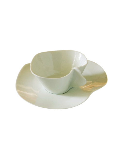 Jacques Pergay 6 Coeur coffee cups and saucers