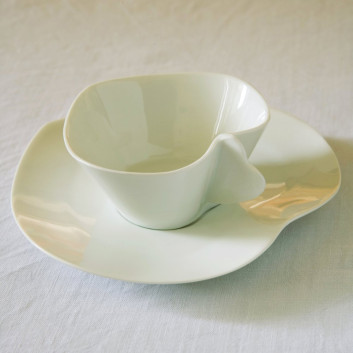 Jacques Pergay 6 Coeur coffee cups and saucers