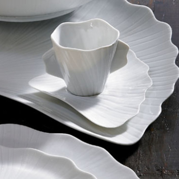 Jacques Pergay 6 Gingko coffee cups and saucers