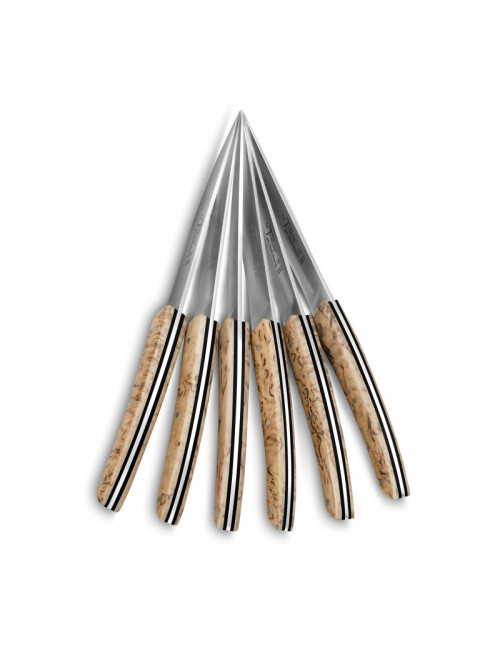 Claude Dozorme Box of 6 Le Thiers Double Platinum knives - 2 colors