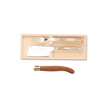 Claude Dozorme 2-piece cheese service box in exotic wood