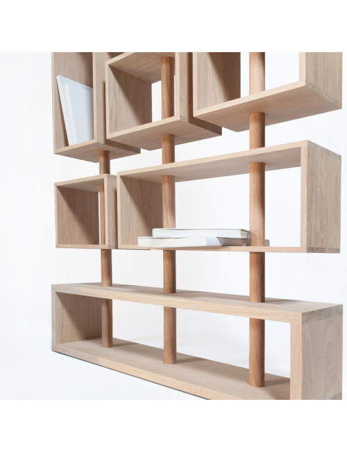 Drugeot Manufacture 3 MATS bookcase in solid oak