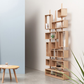 Drugeot Manufacture 3 MATS bookcase in solid oak