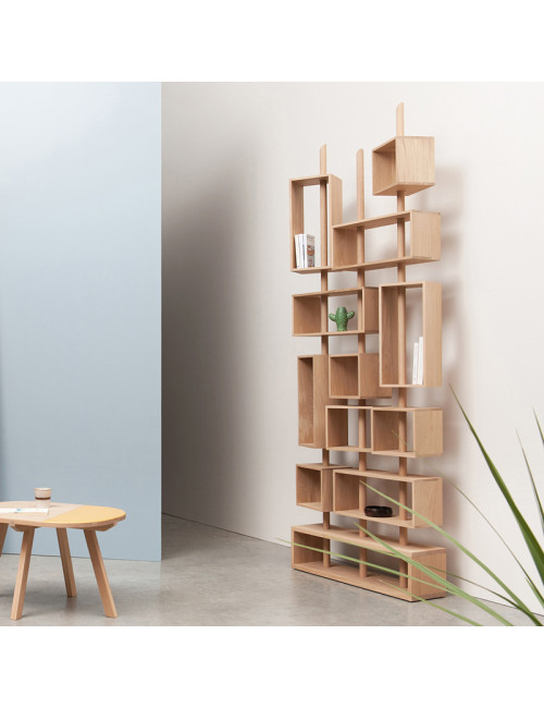 Drugeot Manufacture 3 MATS bookcase in solid oak