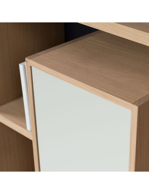 Drugeot Manufacture Mixage 100 solid oak bookcase - 14 colors