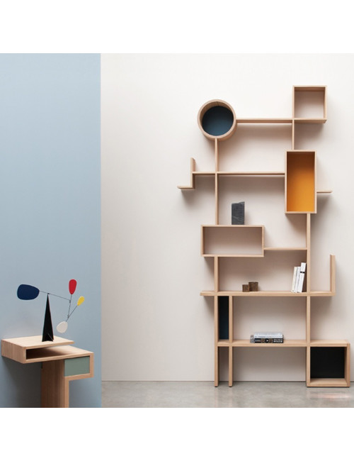 Drugeot Manufacture Réso solid oak bookcase - 14 colors