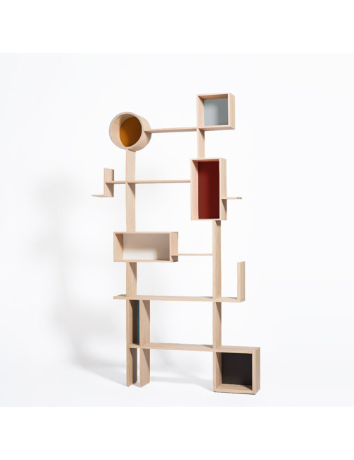 Drugeot Manufacture Réso solid oak bookcase - 14 colors