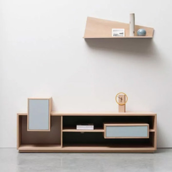 Drugeot Manufacture Mixage TV stand solid oak - 14 colors