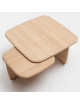 Drugeot Manufacture Coffee table Toi et moi solid oak