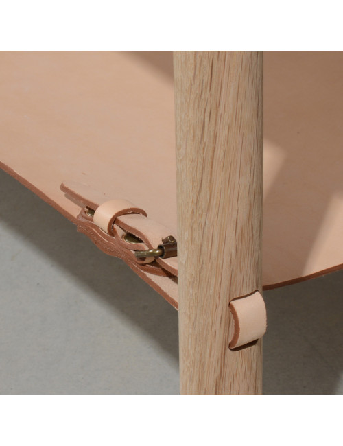 Drugeot Manufacture Coffee table Amac solid oak leather