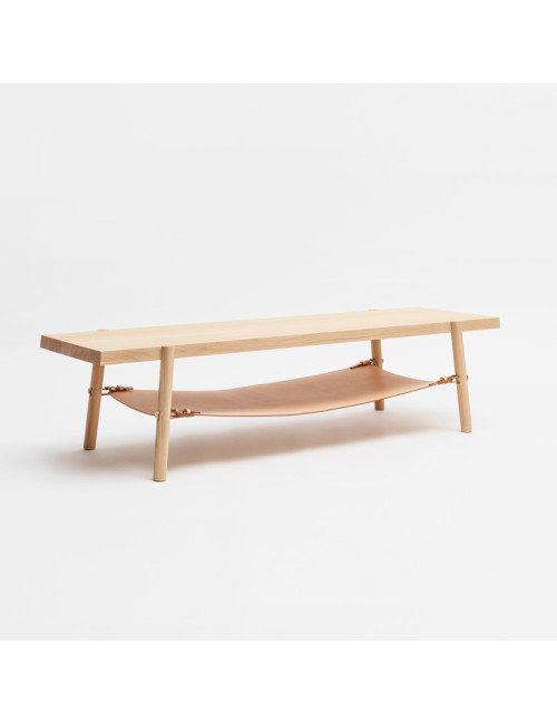 Drugeot Manufacture Coffee table Amac solid oak leather