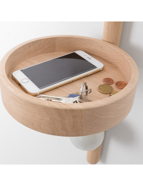 Drugeot Manufacture Satellite solid oak shelf valet - 14 colors