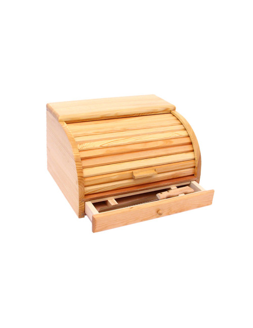 Roger Orfèvre Wooden bread box with knife