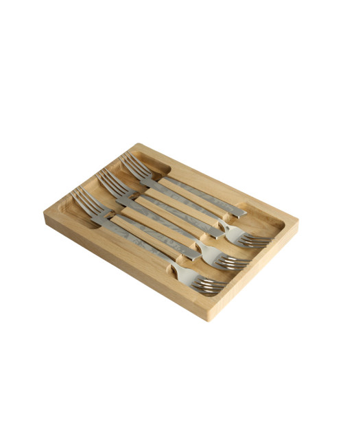 Roger Orfèvre Box of 6 forks "Décors les arts"