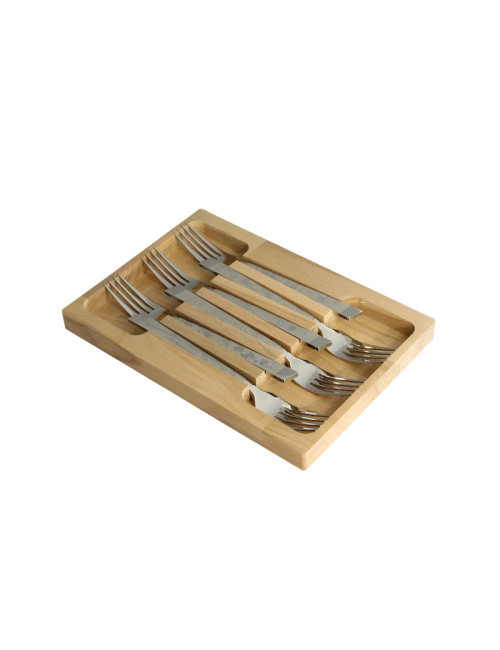 Roger Orfèvre Box of 6 forks "Décors natura"