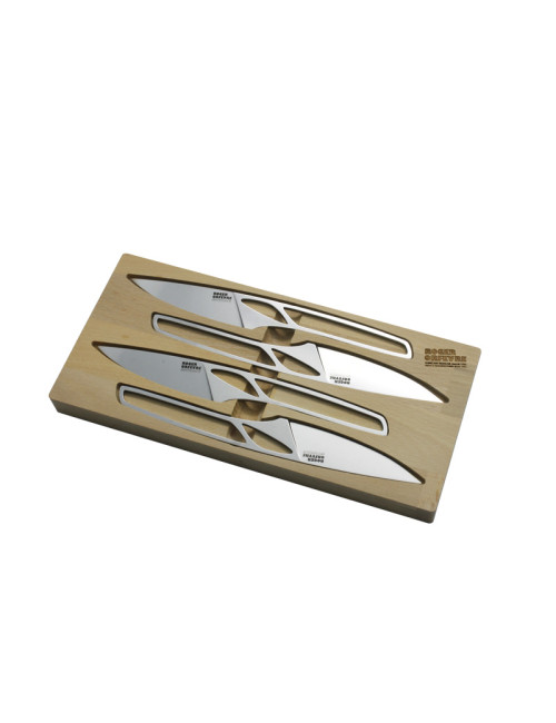 Roger Orfèvre Box of 4 or 6 Le Chalopin knives with skeleton handles