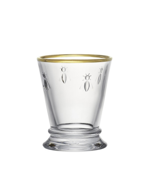 La Rochère Abeille 4 water glasses with gold rim
